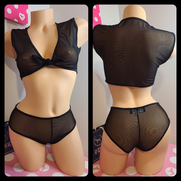 Vtg ForPlay Sexy Mesh Bralette & Panty Set Size M ♥︎ - Picture 1 of 8